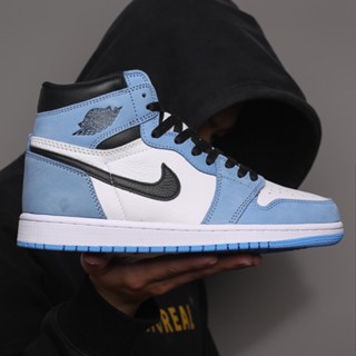 Air Jordan 1 High OG University Blue รองเท้าบาสเก็ตบอล AJ1 University Blue AJ สําหรับผู้ชาย ผู้หญิง 555088-134