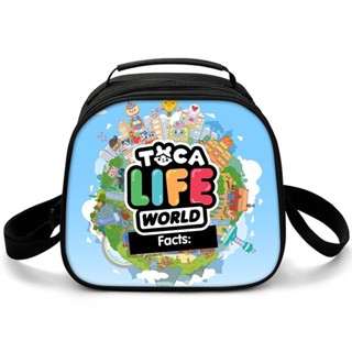 กระเป๋าใส่กล่องอาหารกลางวัน มีฉนวนกันความร้อน ลายการ์ตูนอนิเมะ Toca Life World สําหรับเด็กนักเรียนผู้ชาย และเด็กผู้หญิง