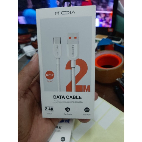 สายเคเบิลข้อมูลคุณภาพระดับพรีเมียม 1 เมตร/2 เมตร/3 เมตร MIQIA MC07/MC17 2.4A สายทนทานจริง