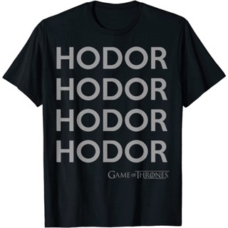 เสื้อยืด พิมพ์ลาย Game Of Thrones Hodor Text Stack สําหรับผู้ชาย_08