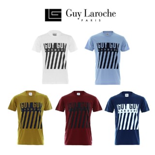 เสื้อยืดโอเวอร์ไซส์GUY LAROCHE เสื้อยืดทีเชิ้ตสกรีนโลโก้ 5 สี DKT6203P0รองรับการปรับแต่ง