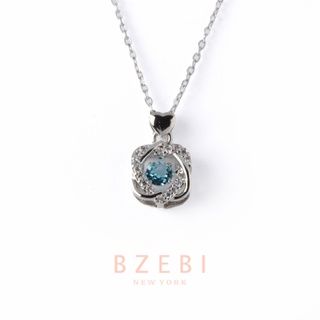 BZEBI สร้อยคอทองคำขาว แฟชั่น ผู้หญิง สไตล์เกาหลี เงิน หัวใจ necklace เคลือบทองคำขาว fashion jewelry 18k เครื่องประดับ สําหรับผู้หญิง 719n