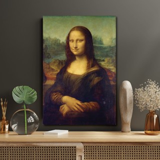 ภาพตกแต่งผนัง ภาพพิมพ์แคนวาส พร้อมกรอบลอย ภาพโมนาลิซ่า (Mona Lisa) [พร้อมส่ง]