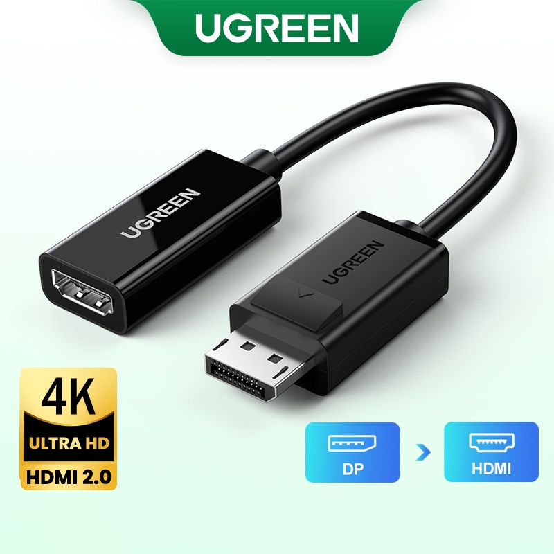 UGREEN อะแดปเตอร์แปลงสายเคเบิ้ล ความคมชัด 4k 60 Hz Dp ต่อสาย Hdmi สําหรับ พีซี แล็ปท็อป จอโปรเจ็คเตอ