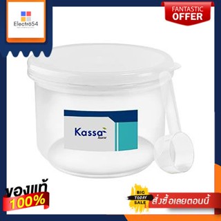 ขวดโหลพลาสติก พร้อมช้อน KASSA HOME รุ่น JCJ-1621 ขนาด 330 มล. สีขาวPlastic Jar With Spoon  JCJ-1621 Size 330 ml. White