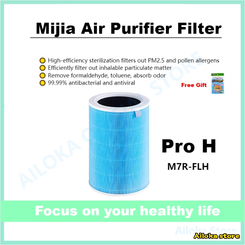 (Ready Stock)[HEPA Filter]OEM For Xiaomi Mi Smart Air Purifier Pro H M7R-FLH Global Version Charcoal Fibre HEPA Filter-Suitable for Xiaomi Purifier Filter Element