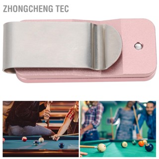 Zhongcheng Tec ที่วางบิลเลียดคิวชอล์คกรณีโต๊ะพูลแม่เหล็กติดปลายชอล์คเข็มขัดคลิปอุปกรณ์เสริม