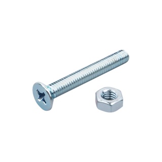 MACHINE สกรูเกลียวมิลน็อต JF DEXZON 6X45 มม. 25 ตัวMACHINE SCREW WITH NUT JF DEXZON 6X45MM 25PCS