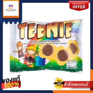 ChocolateTeenie 45ทีนนี่รสช็อกโกแลตกรัม แพ็ค10ซองบิสกิต คุกกี้และแครกเกอร์Glico Chocolate Teenie45gx