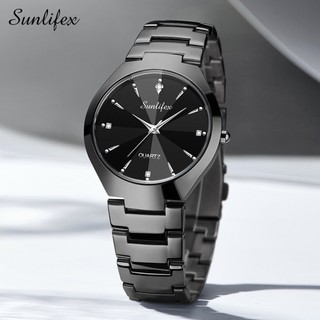 Sunlifex Jam Tangan Pria 9090 Kuarsa Klasik Bisnis Pria Tali Stainless Steel Jam Tangan Cowok Original