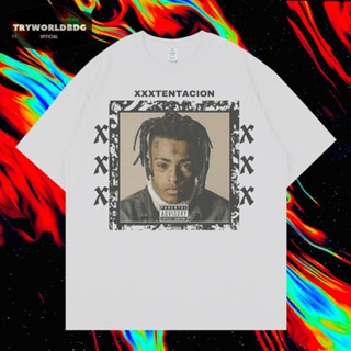 เสื้อยืดแขนสั้น เสื้อยืด โอเวอร์ไซซ์ โอเวอร์ไซซ์ XXXTENTACION ADVISORY HOMAGE RAP