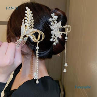 Fancyqube ใหม่ กิ๊บติดผม ประดับมุก ดอกไม้ ปลาฉลาม หรูหรา เครื่องประดับผม แฟชั่นสําหรับผู้หญิง