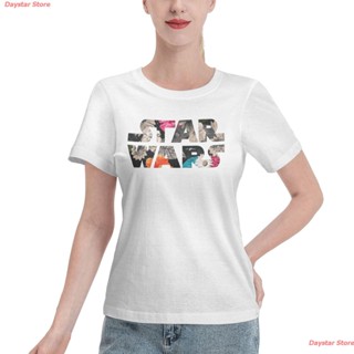 Daystar Store แฟชั่นสบายๆ เสื้อ สตาร์ วอร์ส Star Wars Floral Casual Tee Cotton Womens Basic Short Sleeve T-Shirt C_04