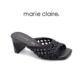 Bata บาจา Marie Claire รองเท้าส้นสูง รองเท้ามีส้นแบบสวม รองเท้าเสริมส้น สูง 2.5 นิ้ว สำหรับผู้หญิง รุ่น MULLIYA สีดำ 6706283