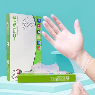 【AG】100Pce/Bag Disposable Gloves Transparent Anti-stain TPE Multi-functional Disposable Plastic Food Prep Gloves Kitchenware