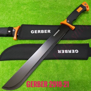 อุปกรณ์เดินป่า มีดเดินป่า มีดยาว มีดสปาต้า มีดพกเดินป่า GERBER  2918-21 ใบดำด้ามส้ม