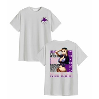 เสื้อคอกลม ลายการ์ตูนอนิเมะวันพีช Distro NICO ROBIN THE ARCHAELOGIST สําหรับผู้ชาย และผู้หญิง