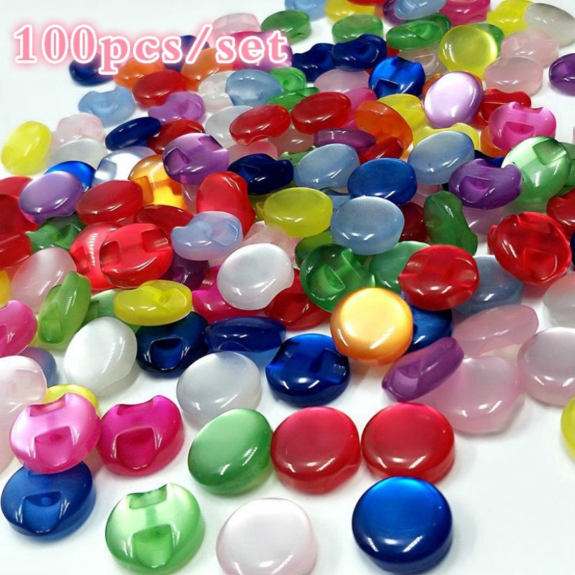 100ชิ้น/เซ็ต12มิลลิเมตรสีผสมเรซิ่นเสื้อปุ่มอุปกรณ์เย็บผ้าอุปกรณ์เสริม