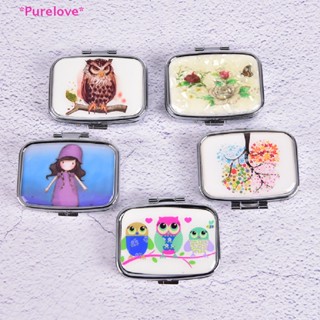 Purelove&gt; ใหม่ กล่องเก็บยา แบบโลหะ ทรงสี่เหลี่ยม พับได้