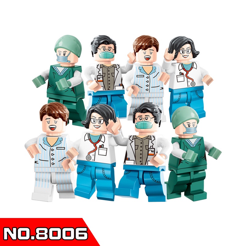 ชุดของเล่นตัวต่อฟิกเกอร์ Doctor&Nurse ขนาดเล็ก สําหรับเด็ก