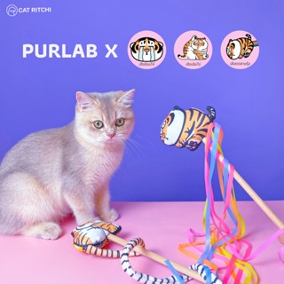 [🚚 พร้อมส่ง] Purlab x เสืออ้วน  ไม้ล่อแมว เสืออ้วน 3 ทหารเสือ ไม้ตกแมวน่ารักๆ