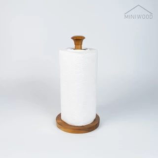 MINIWOOD แท่นกระดาษอเนกประสงค์ แท่นทิชชู่ม้วนยาว เสากระดาษอเนกประสงค์ Tissue Holder ผลิตจากไม้จริง (ลูกค้าประกอบสินค้...