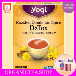 Yogi Tea Roasted Dandelion Spice Detox,Caffeine Free,16Tea Bags ดีท็อกซ์​ ชาสมุนไพร ชาเพื่อสุขภาพ ชาโยคี