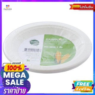 จานข้าวโพด ขนาด 7 นิ้ว แพ็ค 10 Corn dish, size 7 inches, pack of 10จาน ชาม และเครื่องใช้บนโต๊ะอาหาร