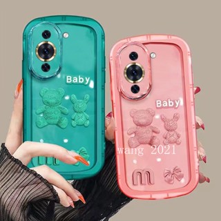 New Phone Case Huawei Nova 10 SE Nova10 Pro Nova 9 SE Nova 8i เคส Hot Deals Stereoscopic Bear Doll Bow Casing Color Transparent Lens Protection Soft Case เคสโทรศัพท