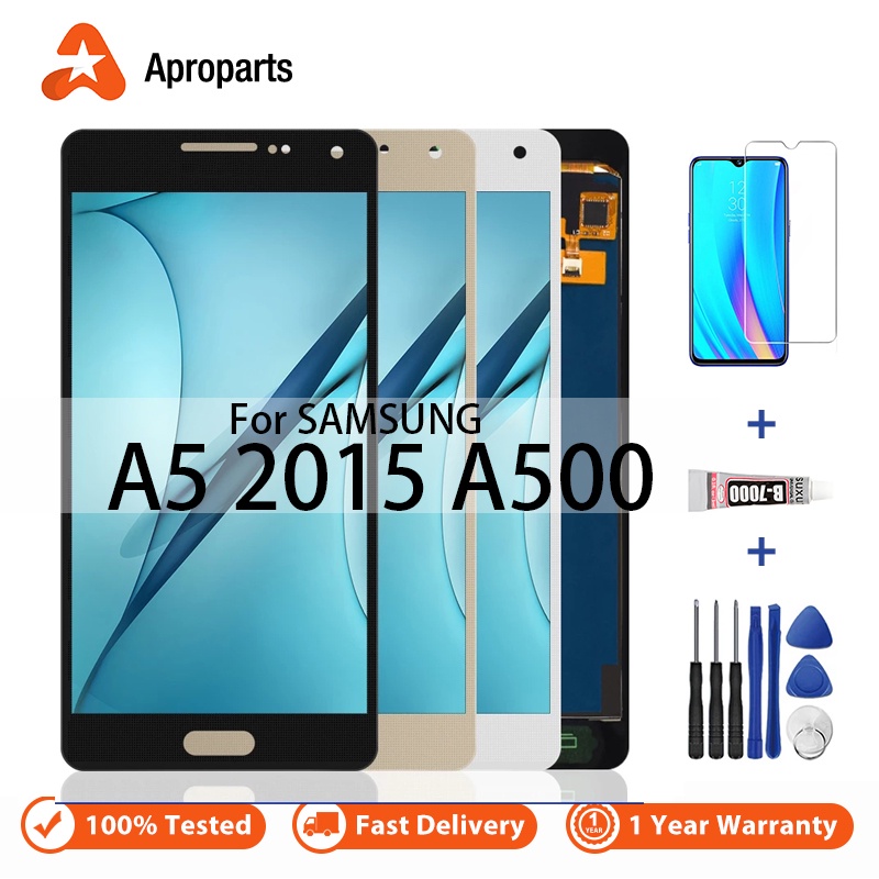 หน้าจอสําหรับ Samsung Galaxy A5 A500 A500H A500F 2015 จอแสดงผล LCD Touch Screen Digitizer Assembly R