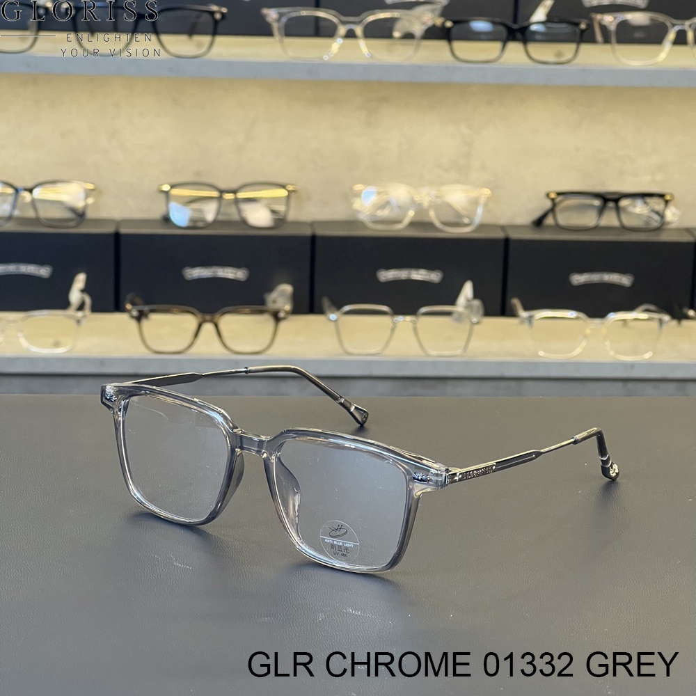 GLORISS กรอบแว่นตาโลหะลายเงิน 925 สําหรับผู้ชายและผู้หญิง - Chorme Hearts 01332 สําหรับสายตาสายตาสั้