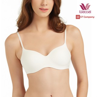 Wacoal Wireless bra บราไร้โครง กระชับทรงสวย รุ่น WB3A14 สีครีม (Cr) ไร้รอยต่อบริเวณเต้า (Seamless Bra) รูปแบบ 3/4 คัพ