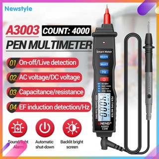 ❀su❀A3003 ดิจิตอลมัลติมิเตอร์แบบปากกา Meter 4000 Counts Voltage Tester (สีดำ)