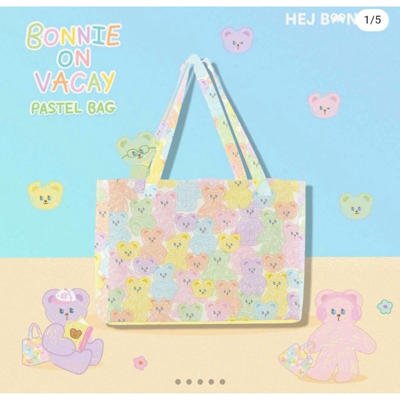 [พร้อมส่ง] กระเป๋าผ้า Hej bonnie Bonnie’s vacay pastel bag
