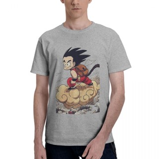 เสื้อยืดแขนสั้น คอกลม ผ้าฝ้ายแท้ พิมพ์ลายอนิเมะ Bandai Dragon Ball Z Kid Goku แฟชั่นสําหรับผู้ชาย_04