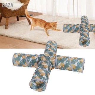 DAZA Cat Tunnels พับได้ 4 Way Tube พร้อมกระเป๋าเก็บของสำหรับ Pet Play Puppy Kitten