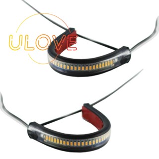 ไฟเลี้ยว LED DRL กันน้ํา สีเหลืองอําพัน ยืดหยุ่น สําหรับรถจักรยานยนต์