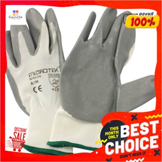 NITRILE-COATED ถุงมือถักเคลือบไนไตร MICROTEX สีขาวNITRILE-COATED GLOVES MICROTEX WHITE