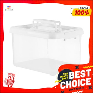 STORAGE กล่องหูหิ้ว SN 555 33x26x23 ซม. สีใสSTORAGE BOX WITH HANDLES SN 555 33X26X23CM CLEAR