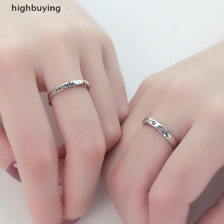 [highbuying] แหวนแฟชั่น รูปดวงจันทร์ ดวงอาทิตย์ ปรับได้ ของขวัญวันครบรอบแต่งงาน สําหรับคู่รัก พร้อมส่ง