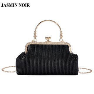 Jasmin NOIR กระเป๋าถือ กระเป๋าสะพายไหล่ พิมพ์ลายทาง สายโซ่ สําหรับผู้หญิง