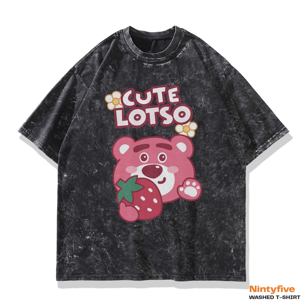 ขนาดใหญ่lotso Toy Story Character Sandwash Washing เสื้อยืด