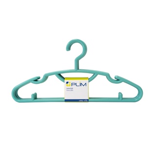 CLOTHES ไม้แขวนเสื้อคิงไซซ์ PLIM สีเขียวอ่อน แพ็ก 6 ชิ้นCLOTHES HANGER PLIM KING SIZE LIGHT GREEN PACK6