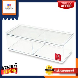 กล่องเหลี่ยมใส 2 ช่อง NNH รุ่น BB02032BB ขนาด 960 มล. สีใสTransparent square box 2 compartments NNH Model BB02032BB Size