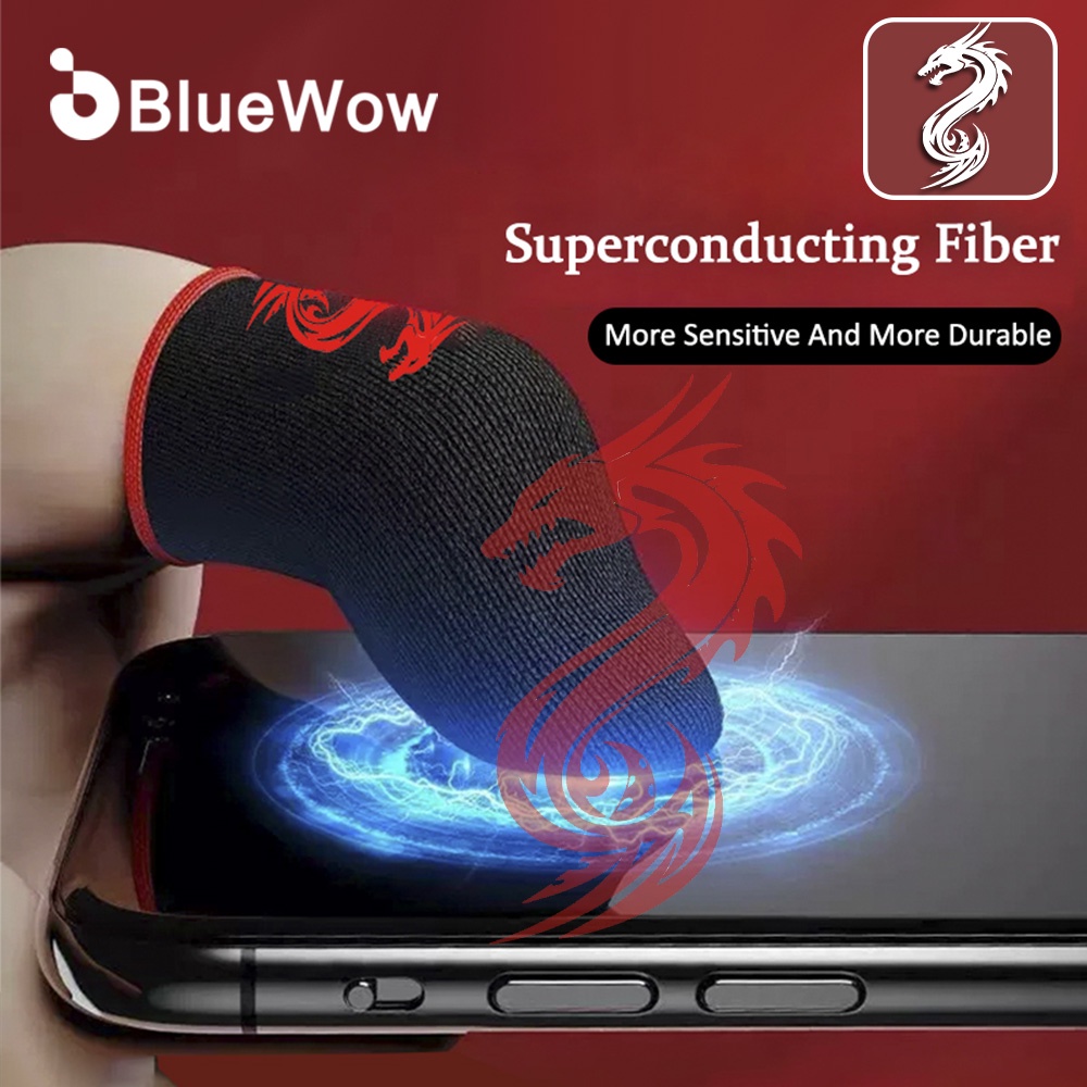 Bluewow One Piece/ฟรี Fire Gaming Finger Sleeve ถุงมือกันเหงื่อโทรศัพท์มือถือแขนหน้าจอสัมผัสตัวควบคุมเกมโทรศัพท์เกม PUBG