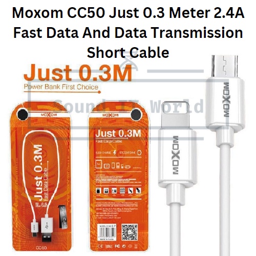 Moxom CC50 Just 0.3 เมตร 2.4A Fast Data And Data Transmission Short Cable