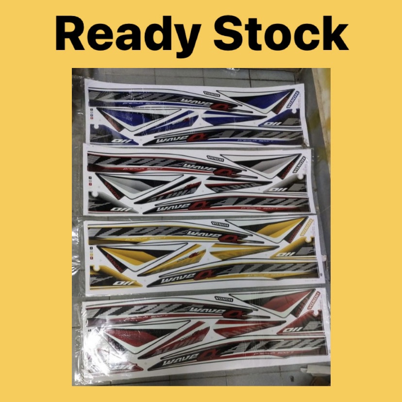 ชุดฝาครอบแถบตัวถังสติ๊กเกอร์ Stiker (2) wave alpha 110cx WAVE110 CX110 ALPHA110 CX COVERSET STRIPE