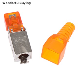 Wbth Cat6A Rj45 อะแดปเตอร์เชื่อมต่ออีเธอร์เน็ต หัวคริสตัล