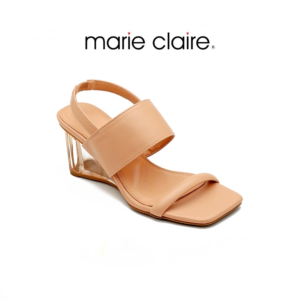 Bata บาจา ยี่ห้อ Marie Claire Solid Glamour Collection รองเท้าส้นสูงแบบรัดส้น สูง 2.5 นิ้ว รองเท้าส้นเตารีด สำหรับผู้หญิง รุ่น Lissie สีเบจ 6703206