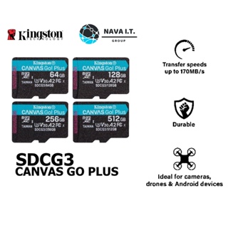 COINSคืน15%⚡FB9JMZV6⚡ KINGSTON ไมโครเอสดีการ์ด SDCG3/64GB /128GB /256GB CANVAS GO PLUS รับประกันตลอดอายุการใช้งาน